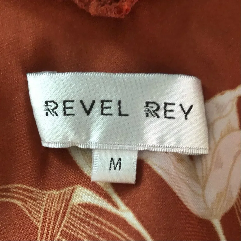 Revel Rey Ginger Top Rust Lily Floral NWT Beach Resort Vacation Size XS Summer